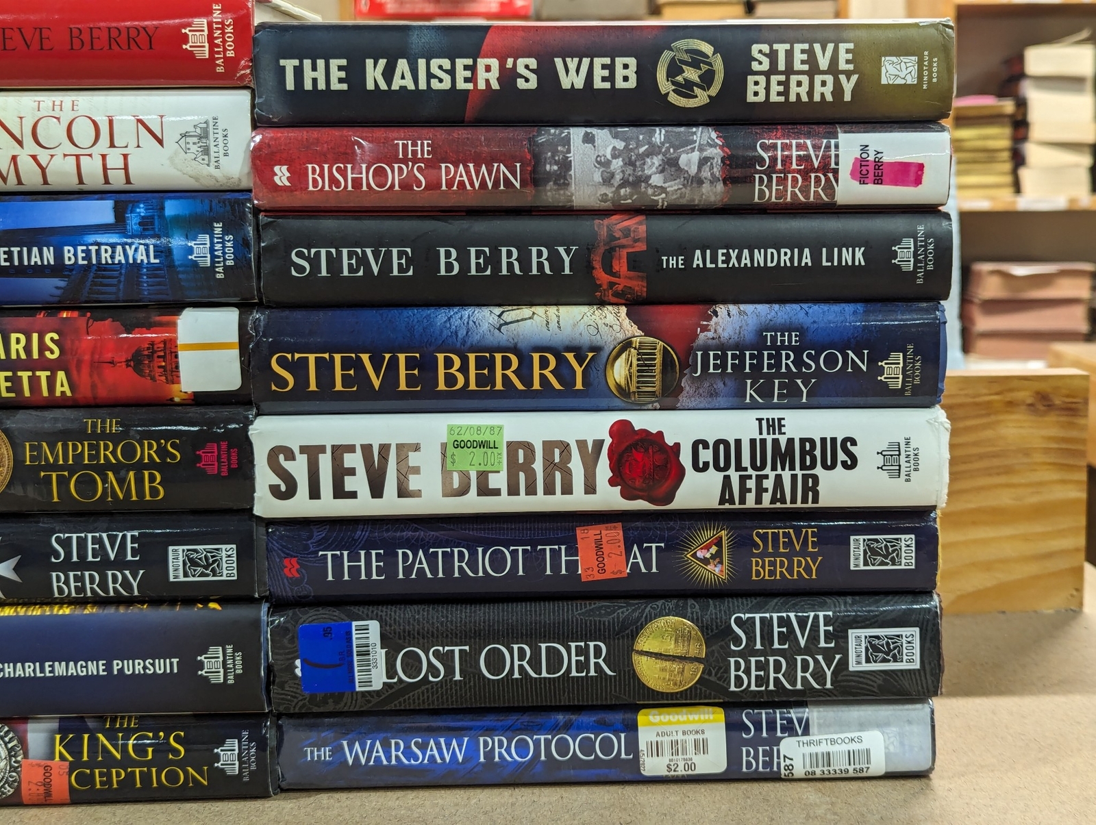 Lot of 16 Books by Steve Berry Hardcover Ballantine Thrillers