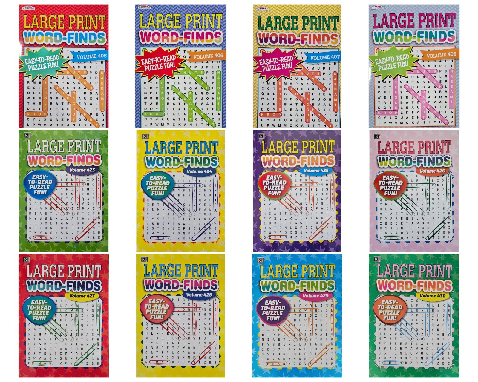 Kappa Large Print Word-Finds Puzzle Books Vol.405-430, 80 Puzzles Each You-PICK!