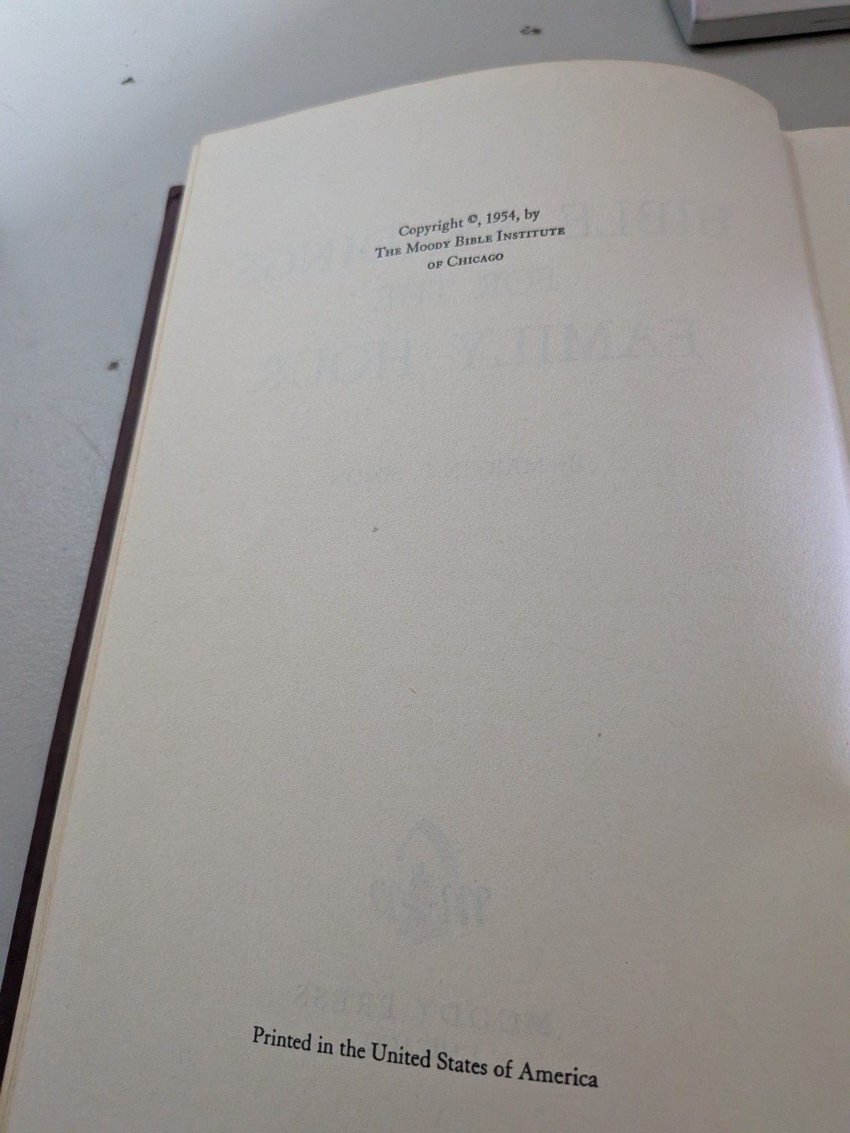 Bible Readings for the Family Hour, Martin P. Simon, 1954 Moody Press Hardcover