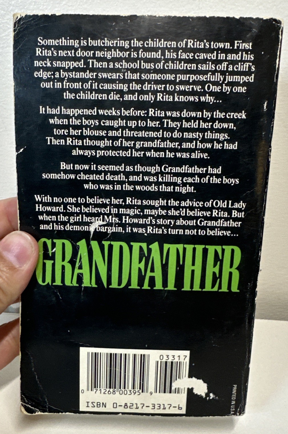 GRANDFATHER ANNE JOSEPH RARE! ZEBRA OUT OF PRINT HORROR PB