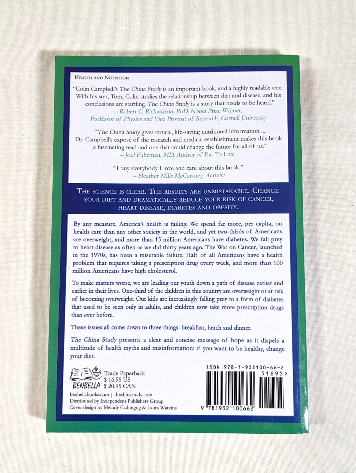 The China Study by T. Colin Campbell Ph.D. (2006) – Paperback