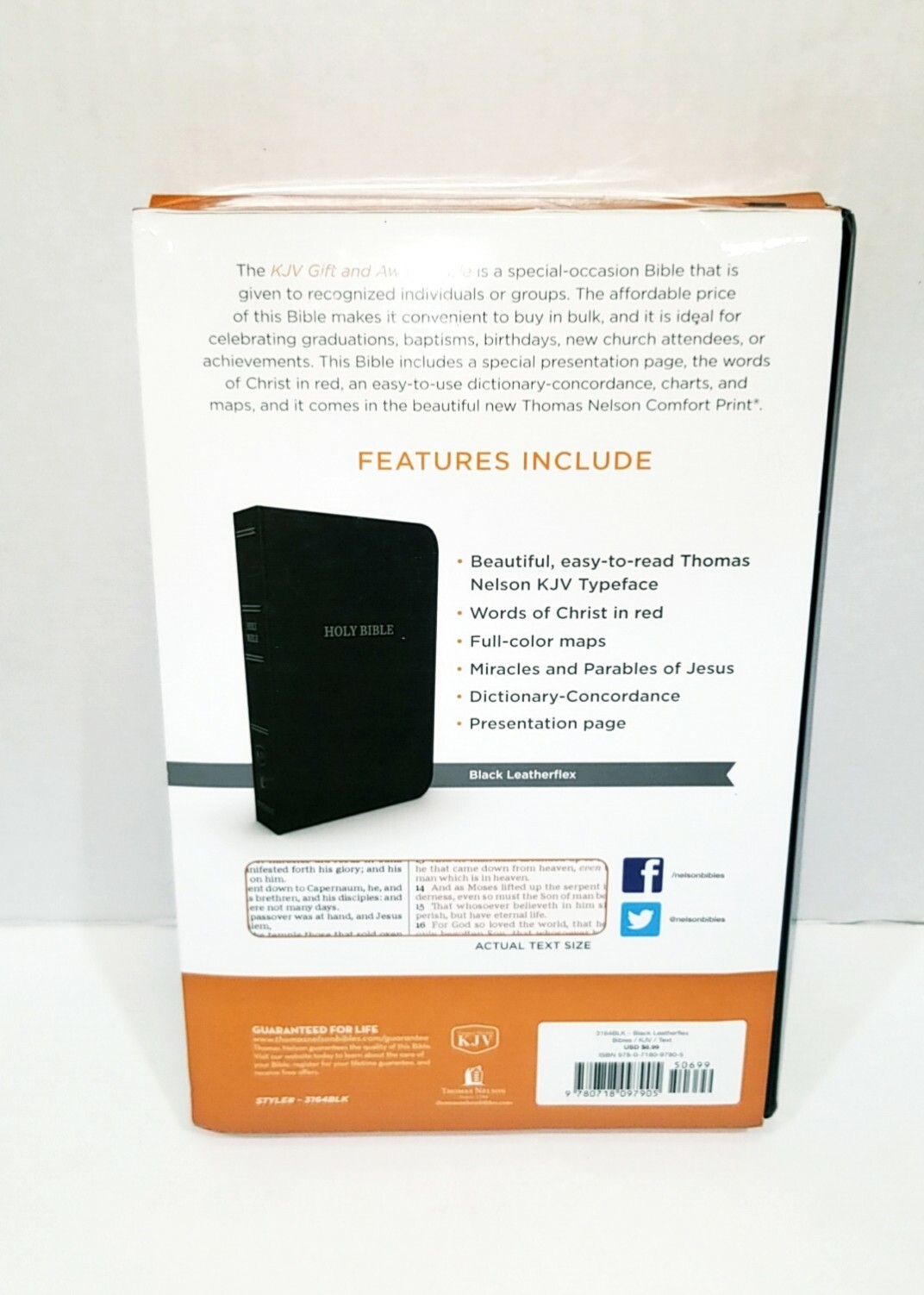 Holy Bible by Thomas Thomas Nelson (2016, Imitation Leather)