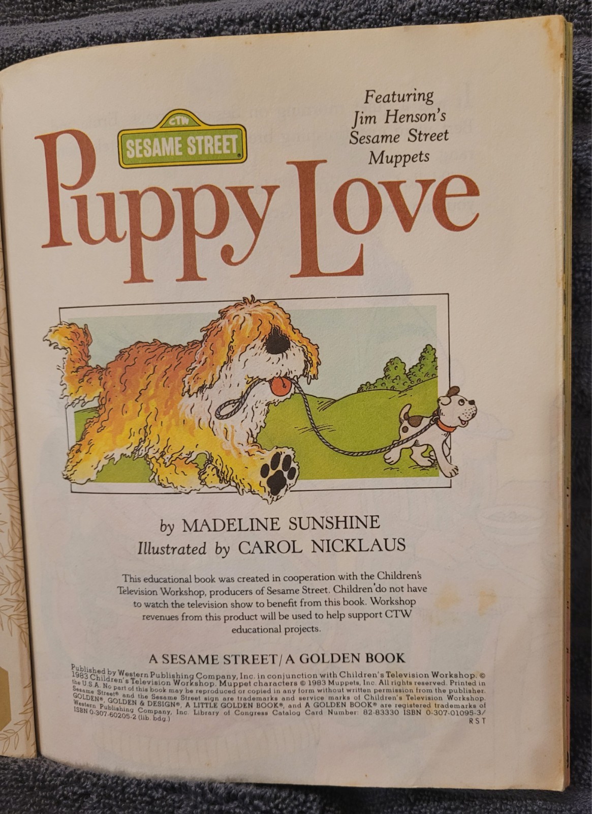 Vintage 1983 CTW Sesame Street Puppy Love A Little Golden Book 109 – 58