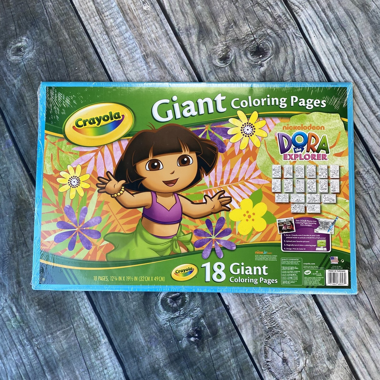 Sealed Dora The Explorer 18 Jumbo Giant Coloring PAGES K-mart Sticker Crayola