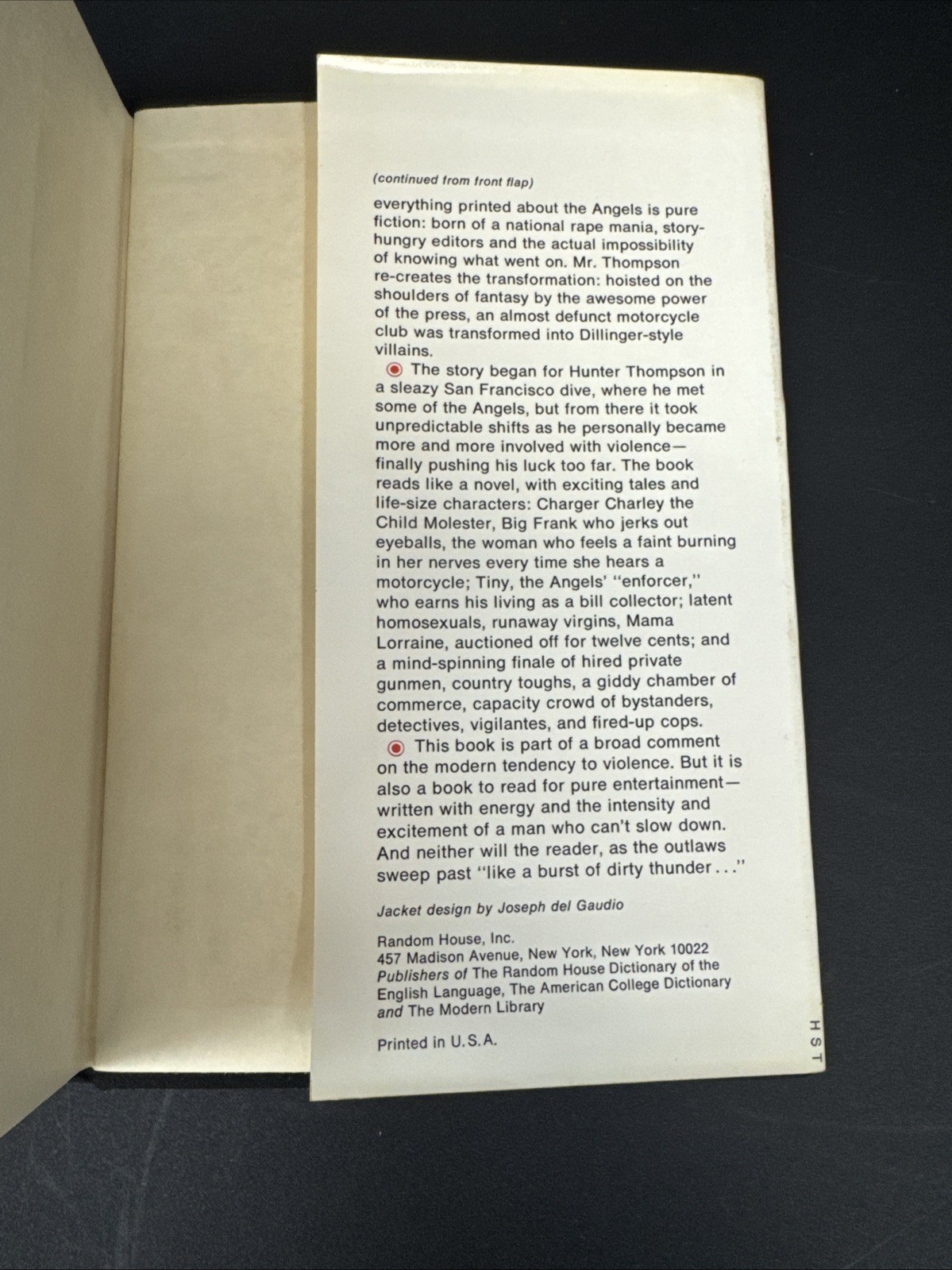 Hell’s Angels A Strange And Terrible Saga By Hunter S. Thompson (1966,1967)