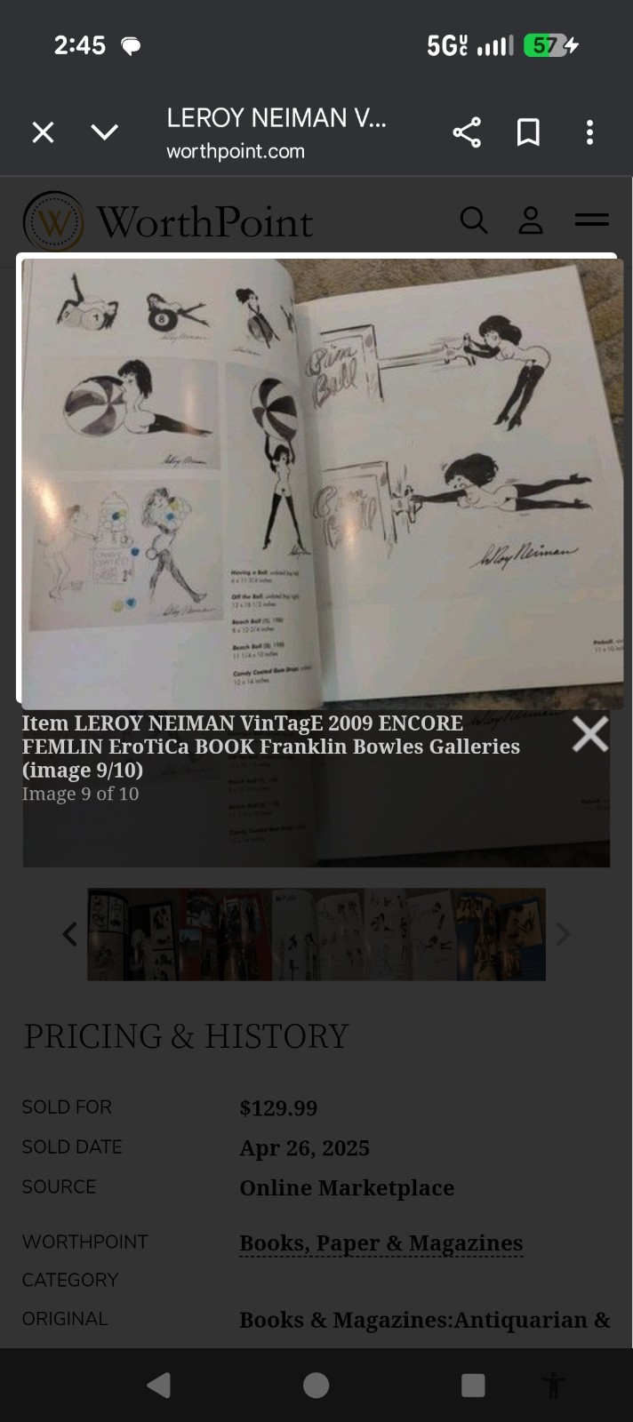 LEROY NEIMAN VinTagE 2009 ENCORE FEMLIN EroTiCa BOOK Franklin Bowles Galleries