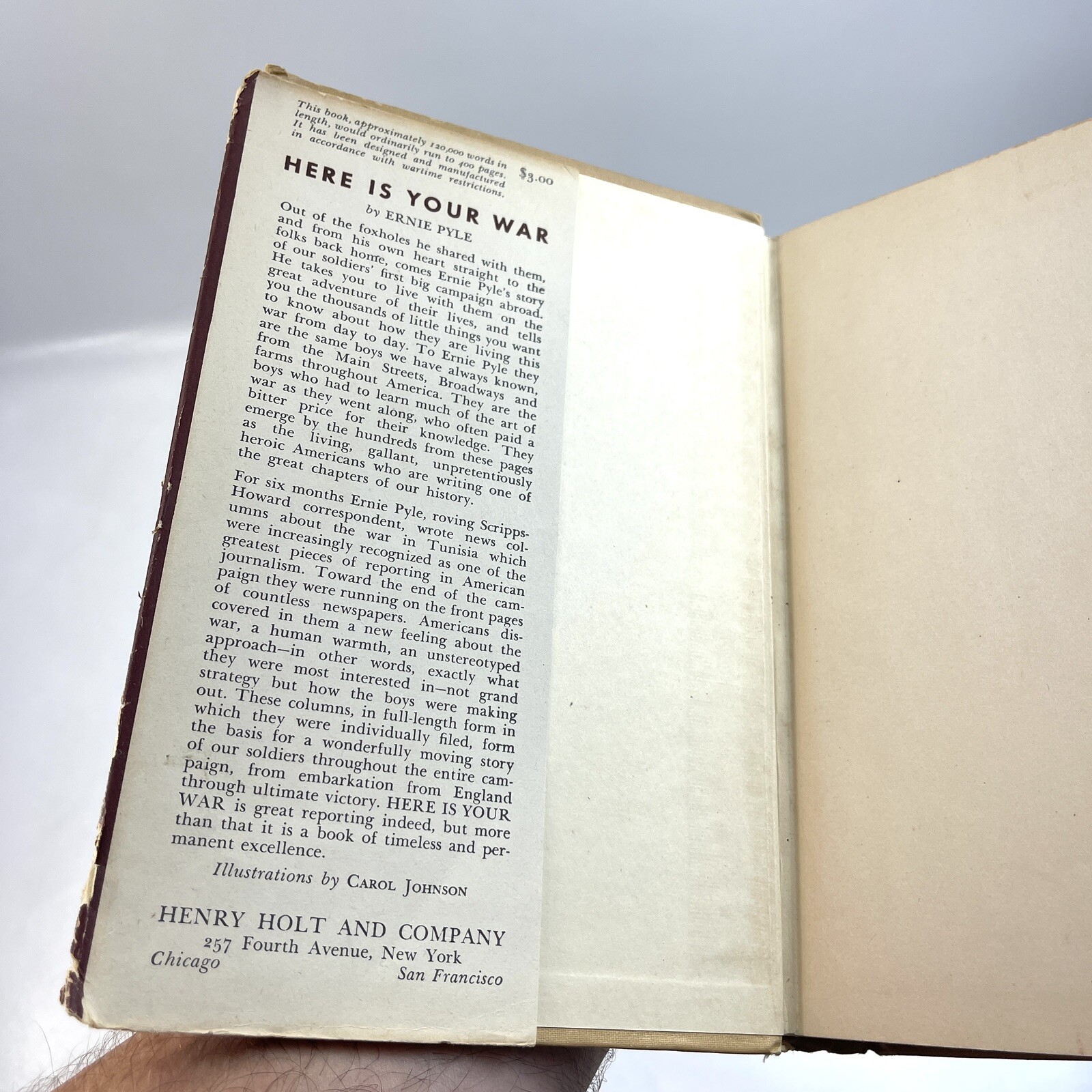 Here Is Your War Ernie Pyle Paperback Book 1943 Henry Holt And Company Inc