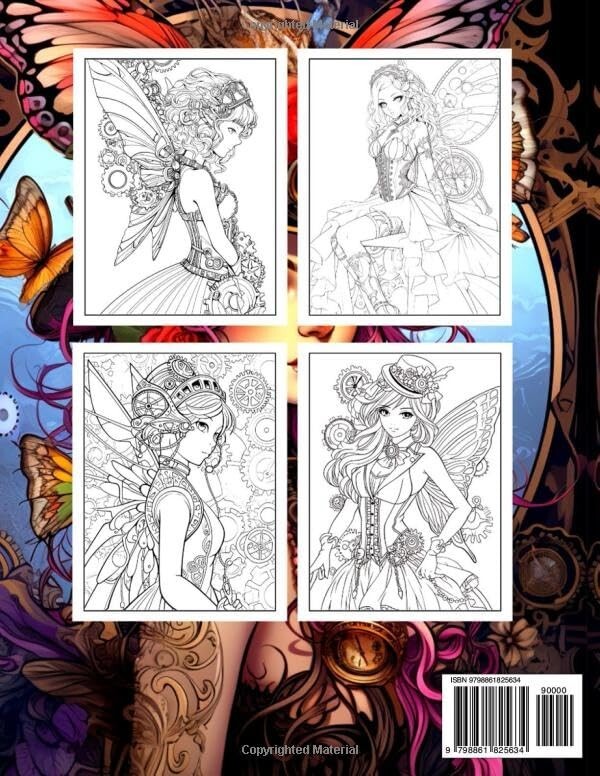 Enchanted Steampunk Fairies Coloring Book for Adults: A Stress and Anxiety…..