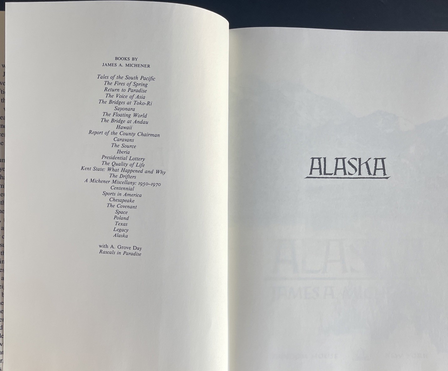 1988 “ALASKA” By James A. Michener First Edition Hardcover VTG Book