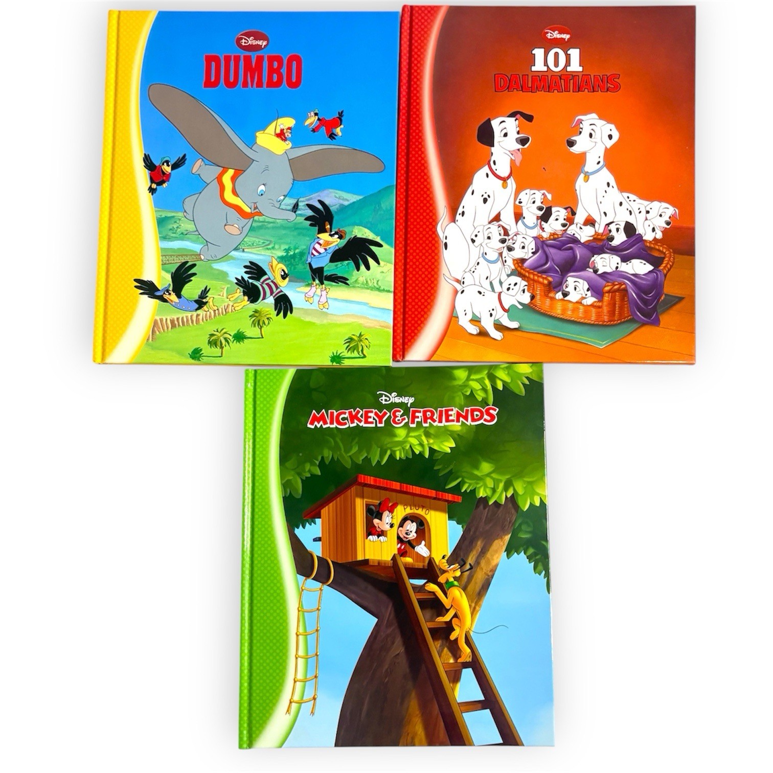 Walt Disney Press Hard Cover Books-Mickey & Friends, Dumbo & 101 Dalmatians EUC
