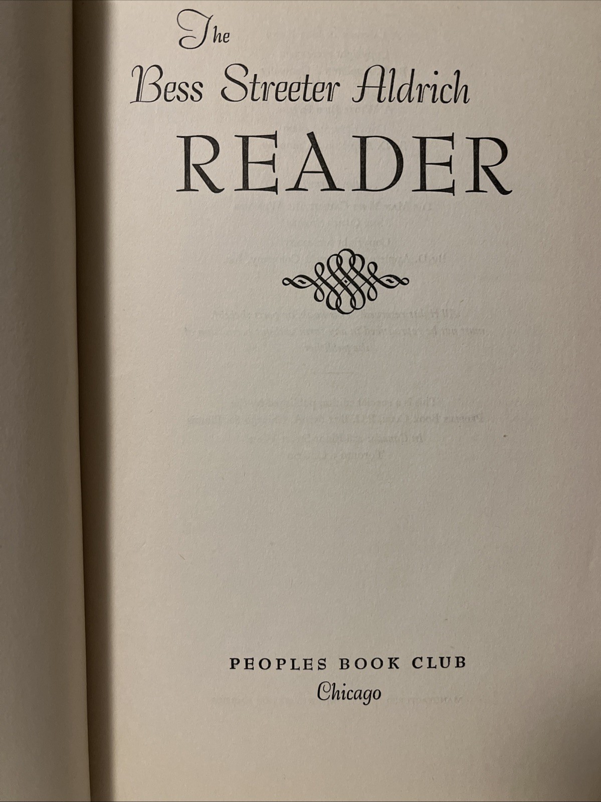 The Bess Streeter Aldrich Reader HC by Bess Streeter 1936 VTG People’s Book Club