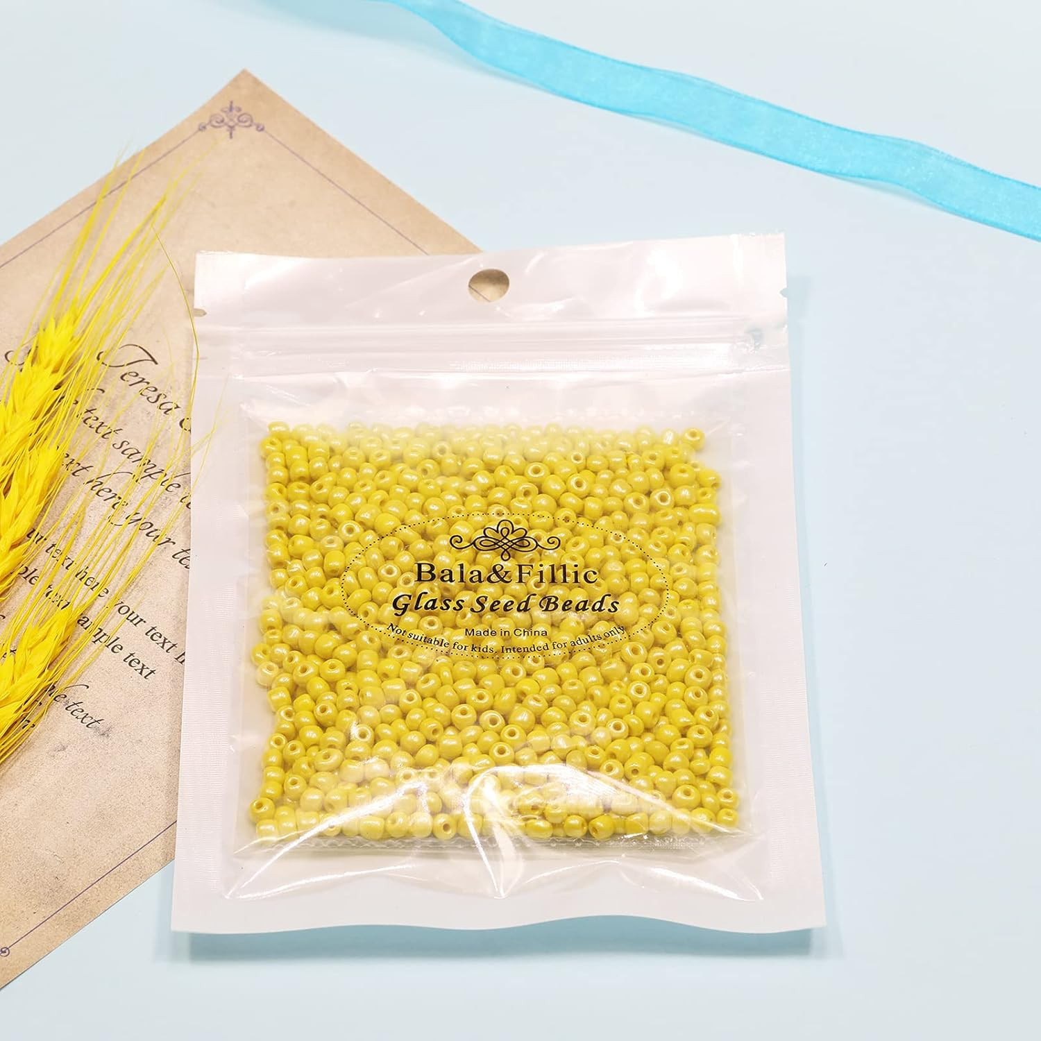 Opaque Light Yellow Pearl Color 4mm Seed Beads About 1200pcs/100Grams in Bag, 6/