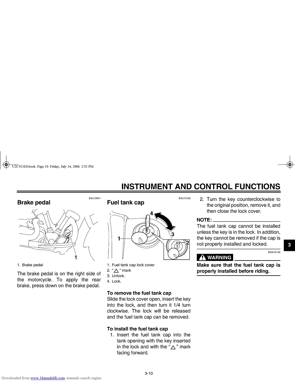 YAMAHA XV19CTSW XV19CTW XV19CTMW Stratoliner Owners Manual – WIRE BOUND – COVERS