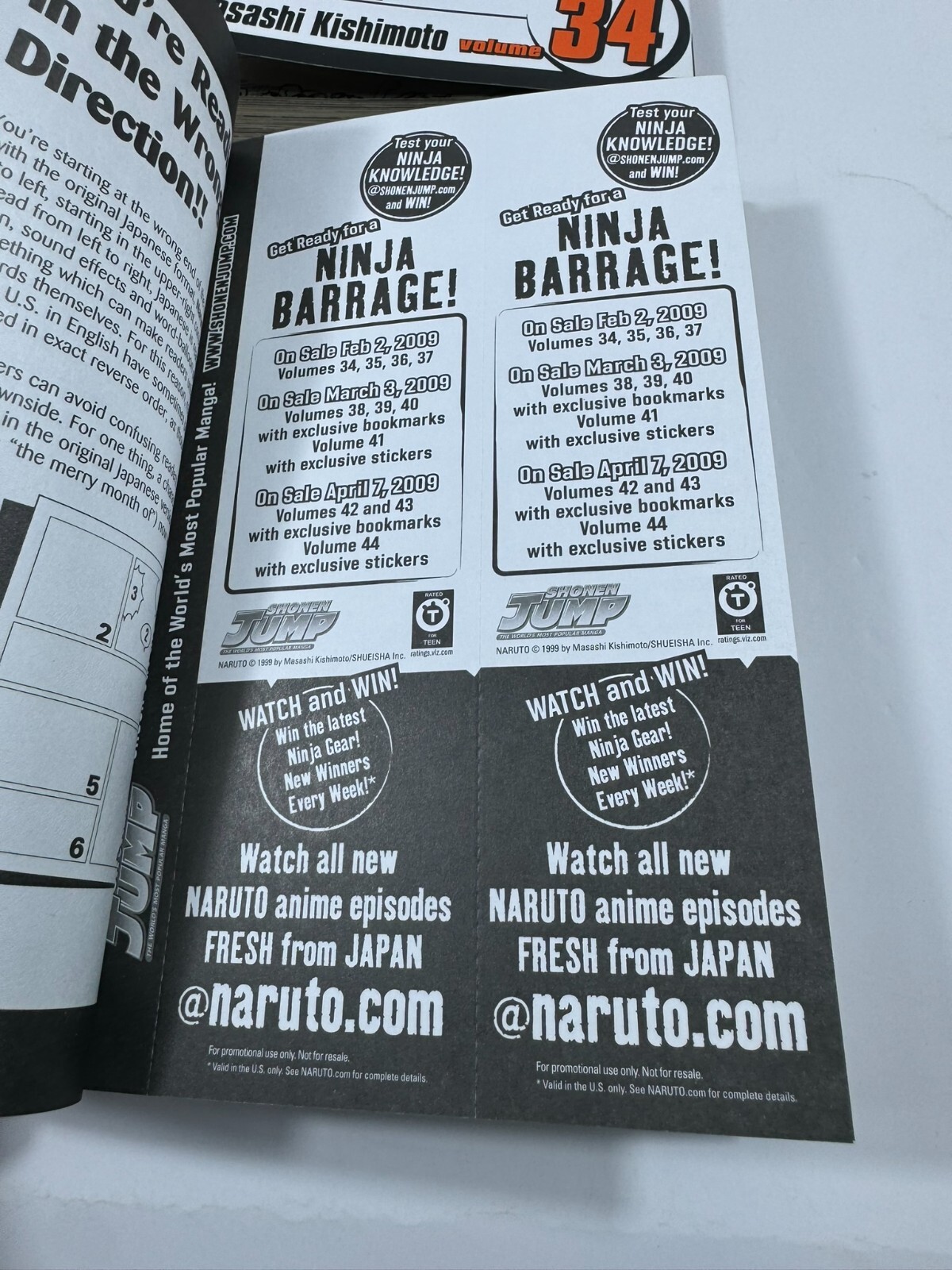 Naruto Manga Masashi Kishimoto English Lot 29-34 38-46 48 Viz Media Bookmarks
