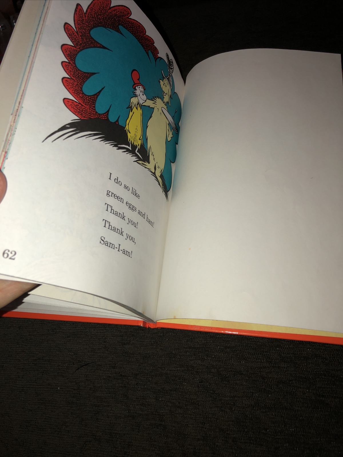 Green Eggs And Ham Book Dr. Seuss 62 Pages hard cover