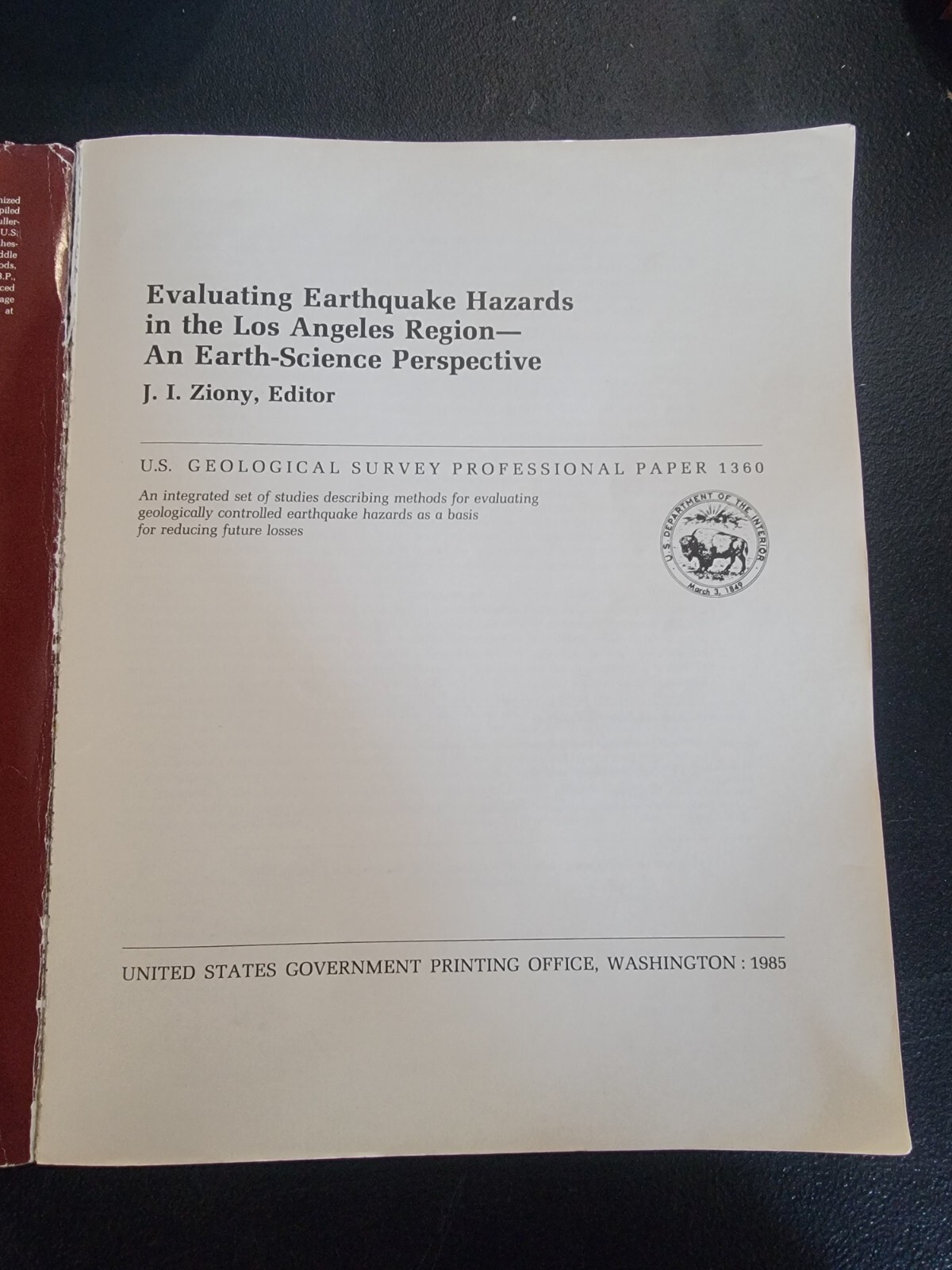 Evaluating Earthquake Hazards in the Los Angeles Region US Geological 1360