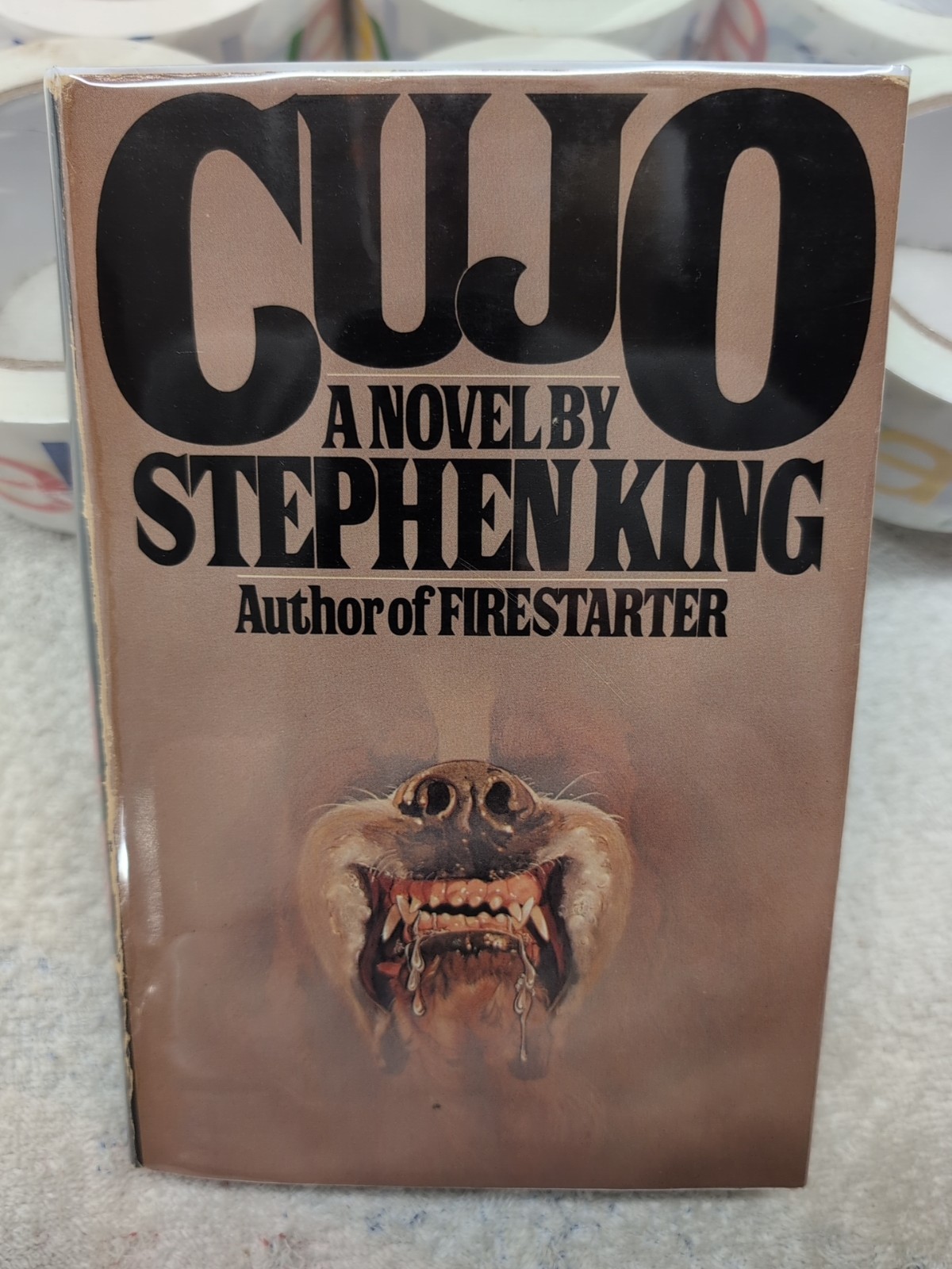 CUJO by Stephen King (1981) Early First Book Club Edition + Mylar ~ GC L-35!!!