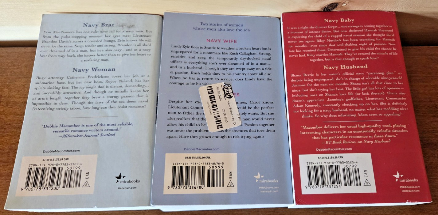 COMPLETE SET DEBBIE MACOMBER Romance Books NAVY Series 6 TITLES IN 3 MM Pbs