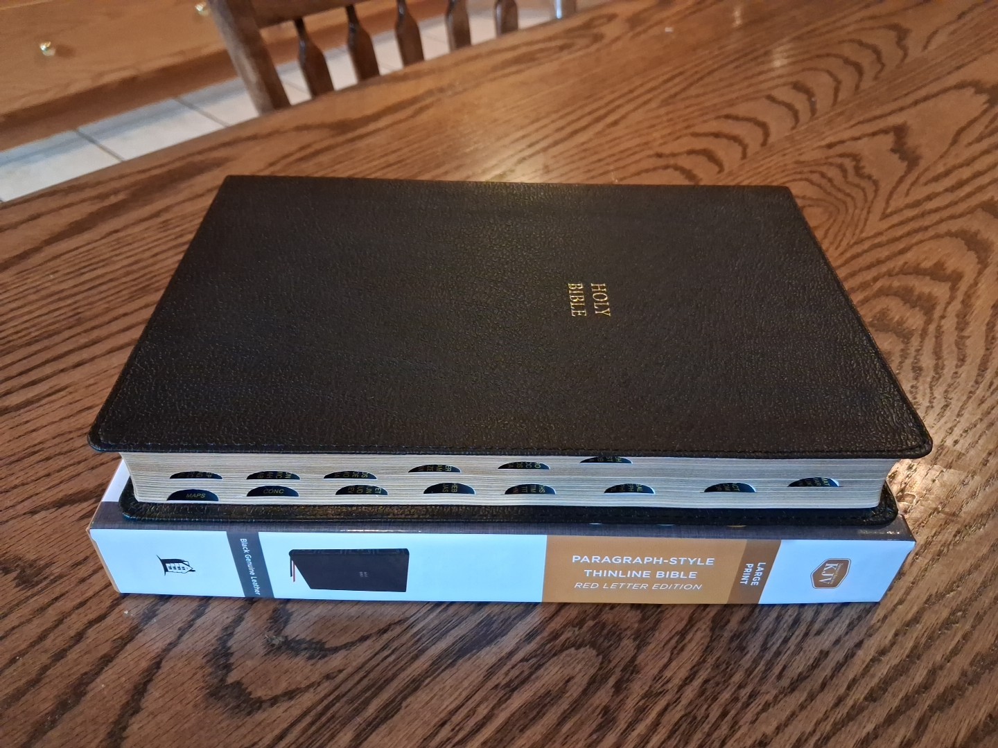 KJV LARGE PRINT Thinline Bible Thumb Indexed ~ $104.99 Retail ~ Genuine Leather