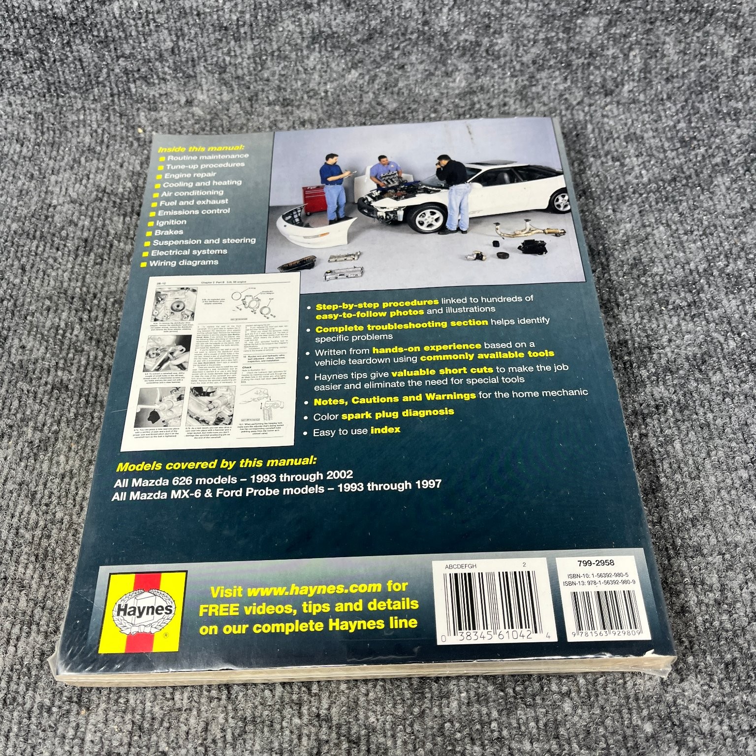 Mazda 626 MX-6 Ford Probe 1993-2002 Auto Service Guide Repair Manual 2001 2000