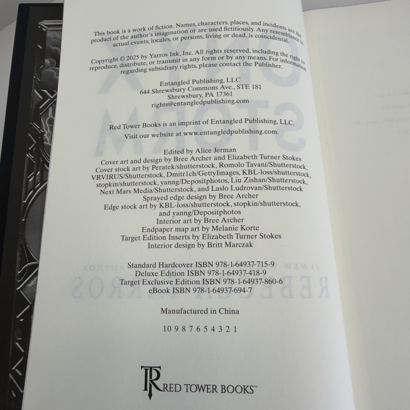 Onyx Storm Rebecca Yarros Deluxe Limited Edition Hardcover w/ Dust Jacket SIGNED