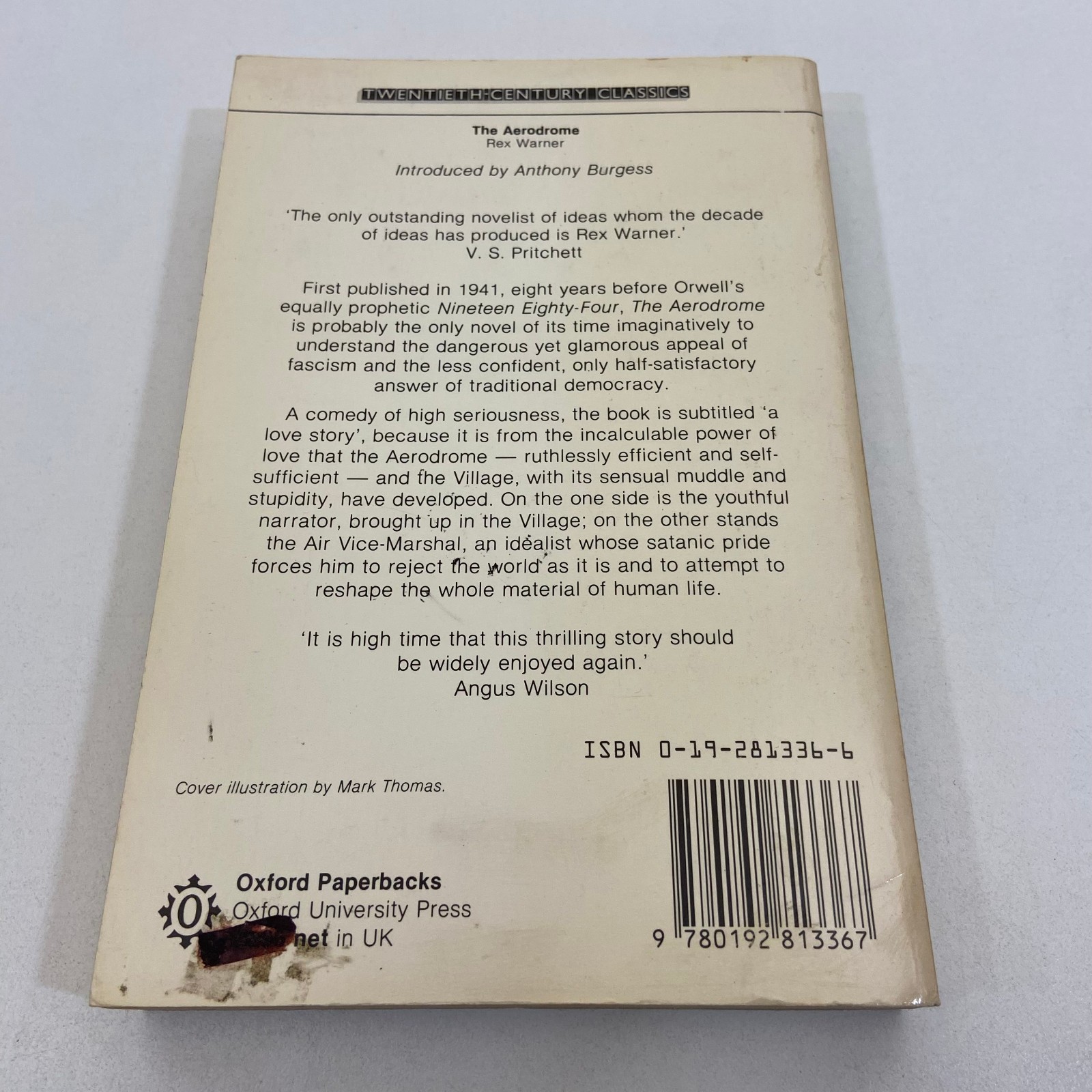 The Aerodrome Rex Warner 1982 Oxford University Press Dystopia Speculative TPB