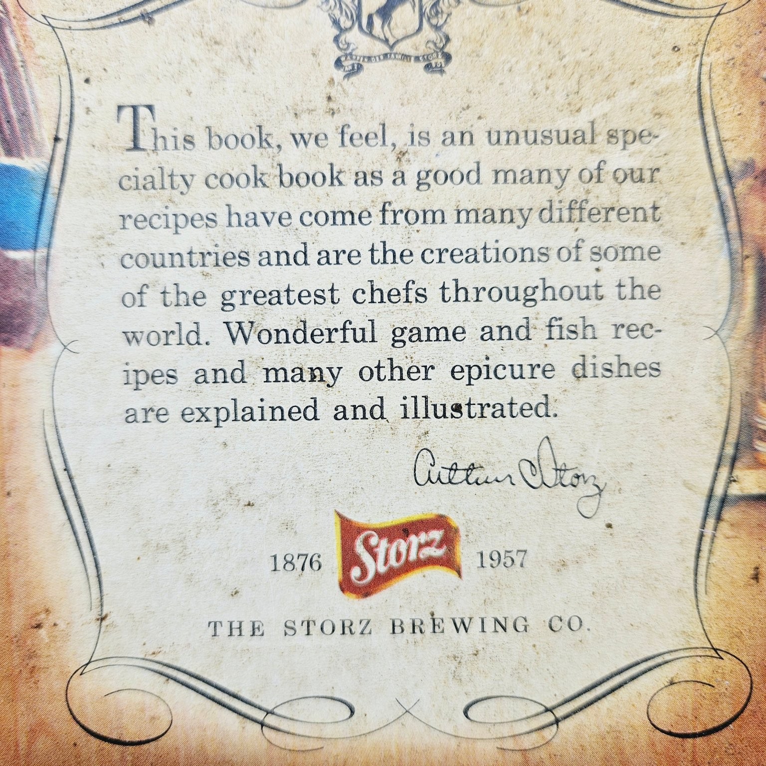 Vintage 1957 Beer/Game/Cuisine Cookbook – The NEW Storz by Arthur C. Storz HC