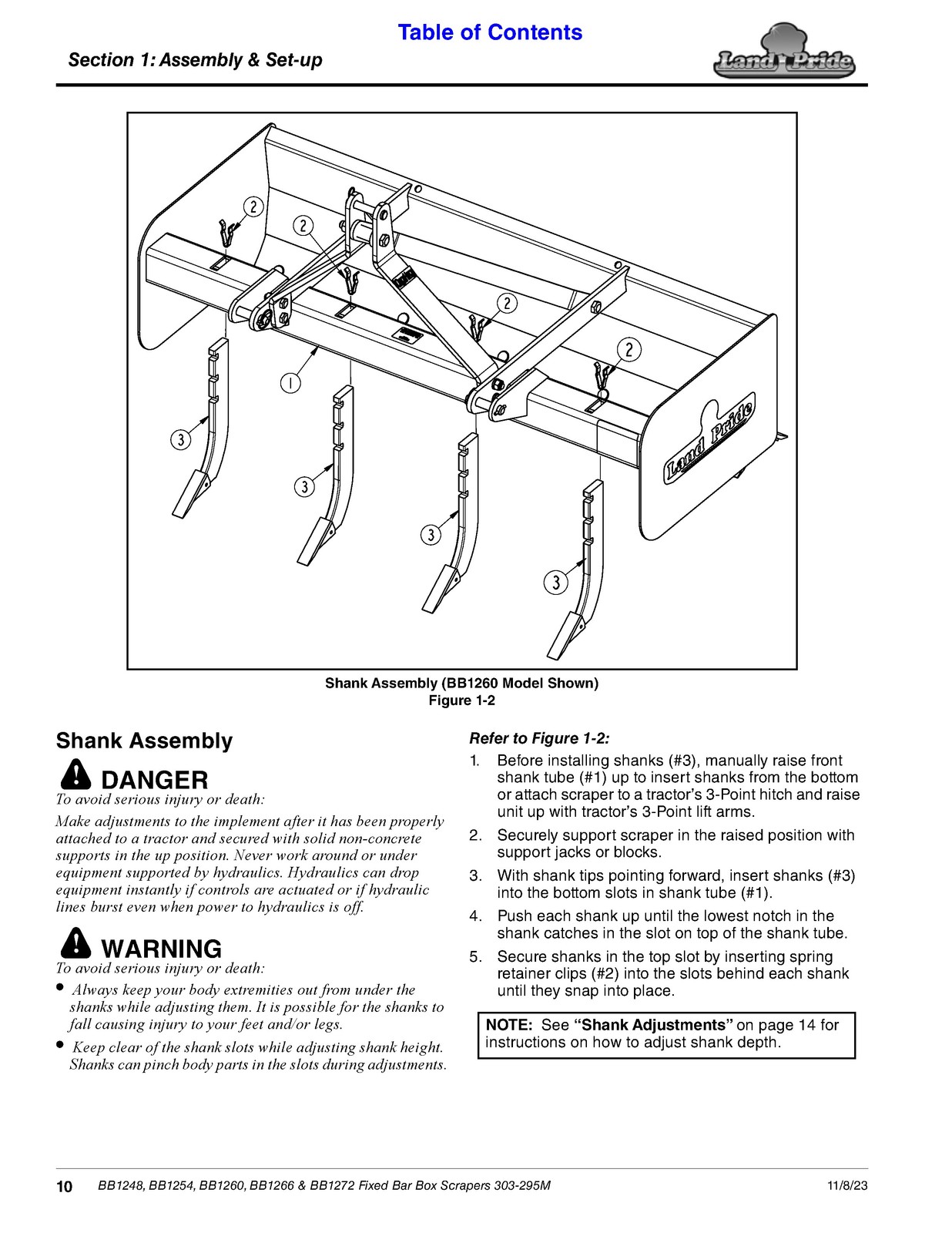 LAND PRIDE BB12 Series Box Scrapers Operators Manual – WIRE BOUND – TOUGH COVERS