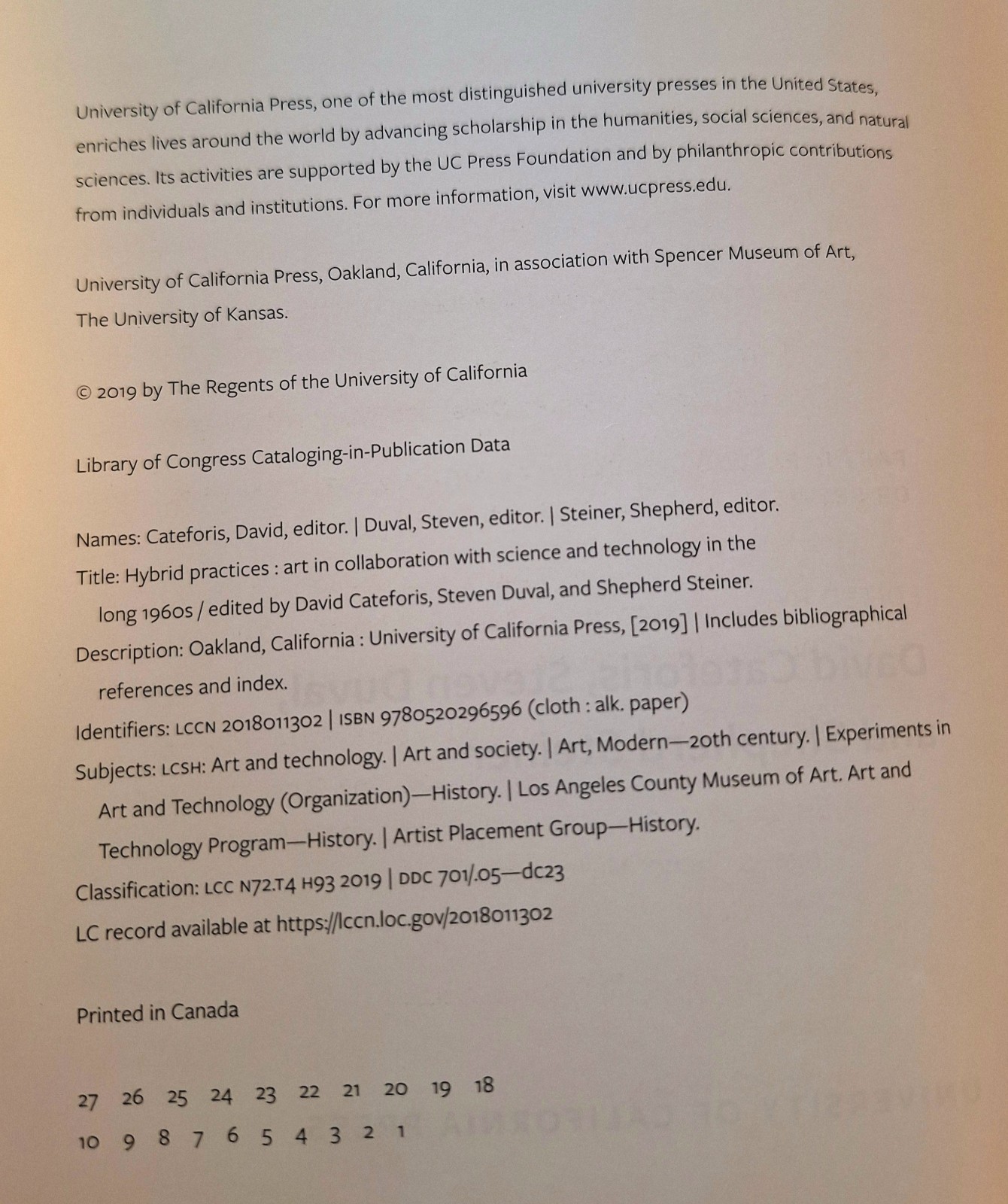 Hybrid Practices – Art in Collaboration with Science and Technology Hbk 2019