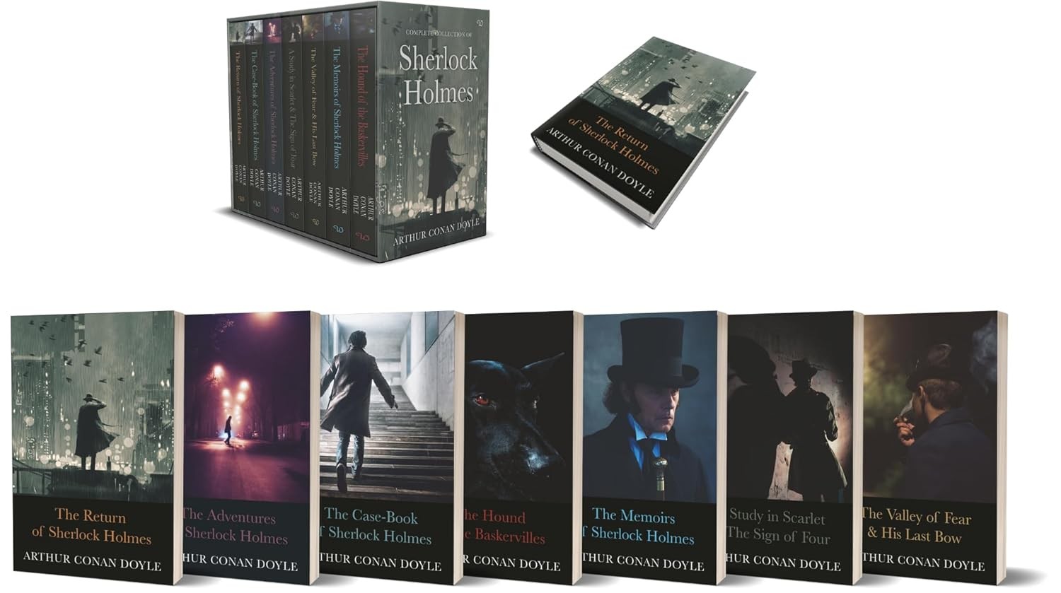 Sherlock Holmes Series Complete Collection 7 Books Set by Arthur Conan Doyle – w