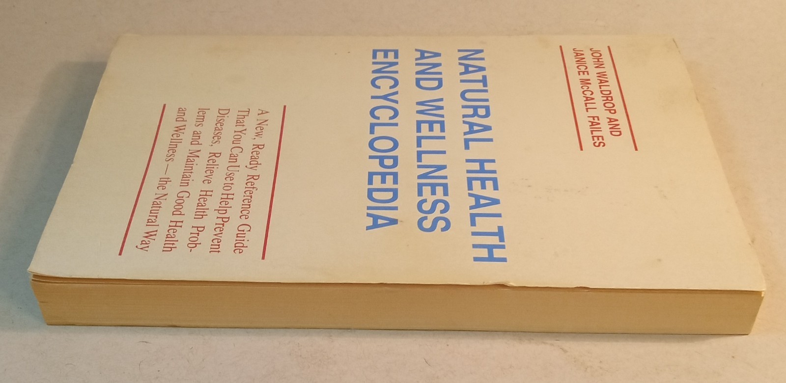 Natural Health & Wellness Encyclopedia Book. VGT 1988. 282 Pages . Wear
