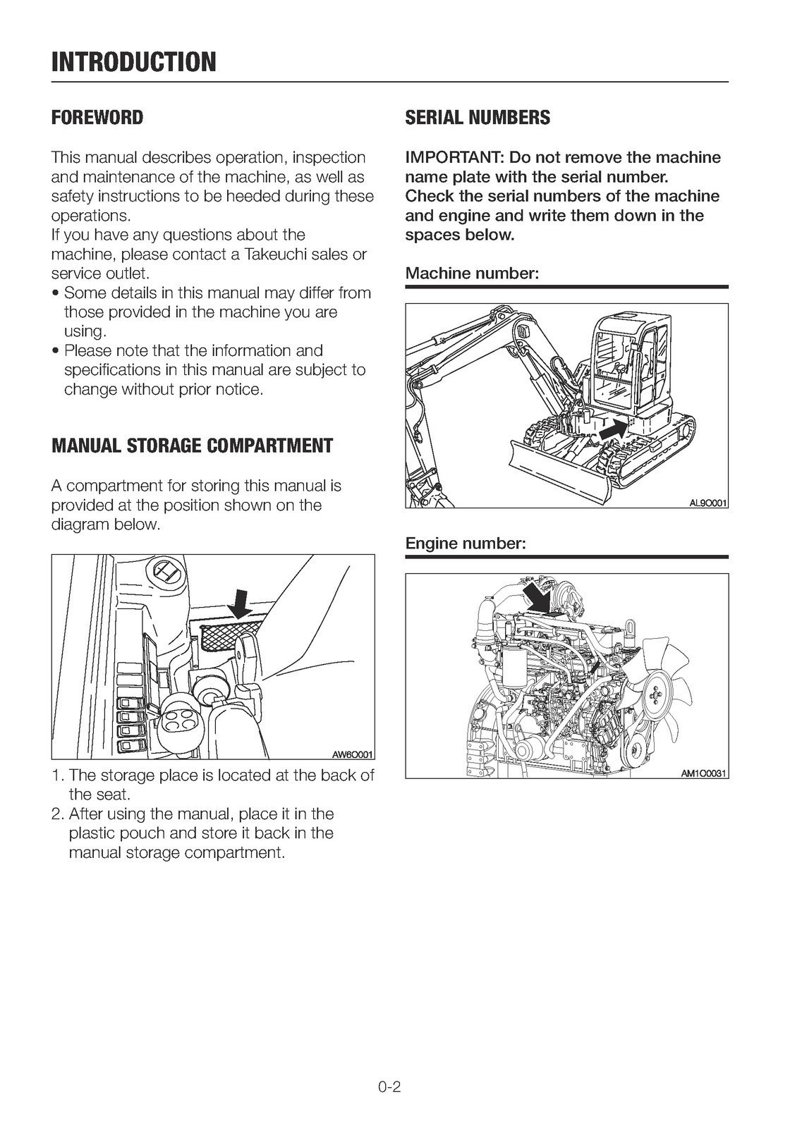 TAKEUCHI TB280FR EXCAVATOR OPERATORS MANUAL EXTRA-DUTY SPIRAL SECURED, TOUGH FRO