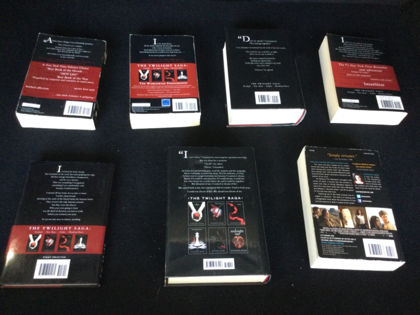 Twilight Saga By Stephanie Meyer Book Set Mixed Lot of 7 HC – 3HC/4PB