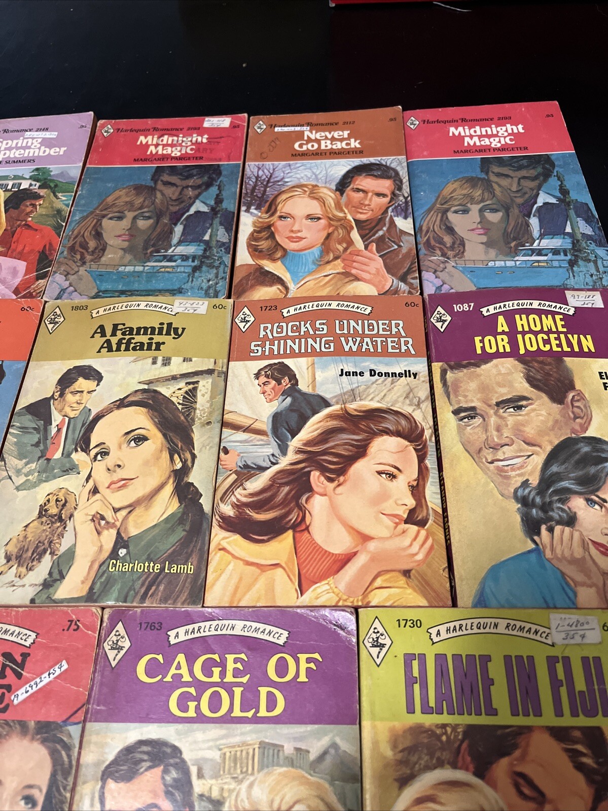 Lot of 14 Vintage Harlequin Romance Books 1970’s Red Page Edges Lot#34