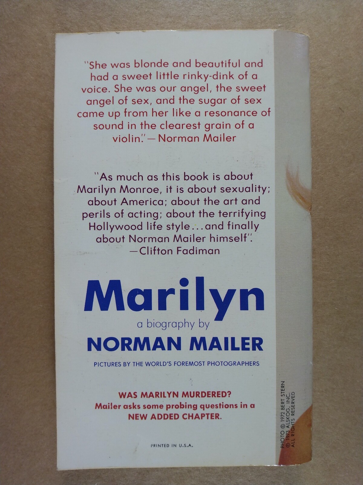 Marilyn A Biography By Norman Mailer vintage paperback