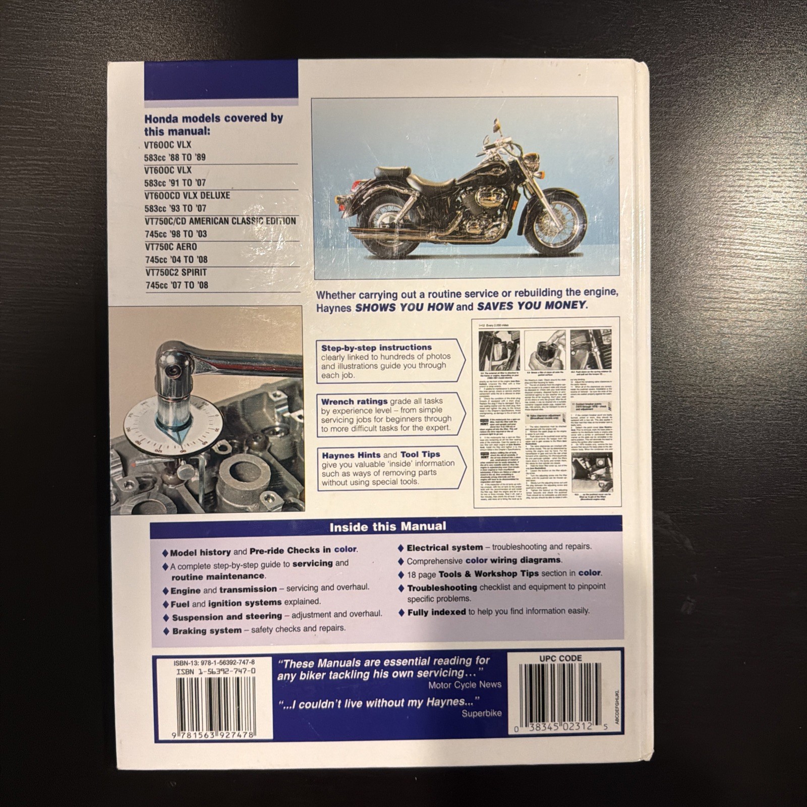 Honda Shadow VT600 And 750 : ’88 To ’08 by Max Haynes (2009, Hardcover)