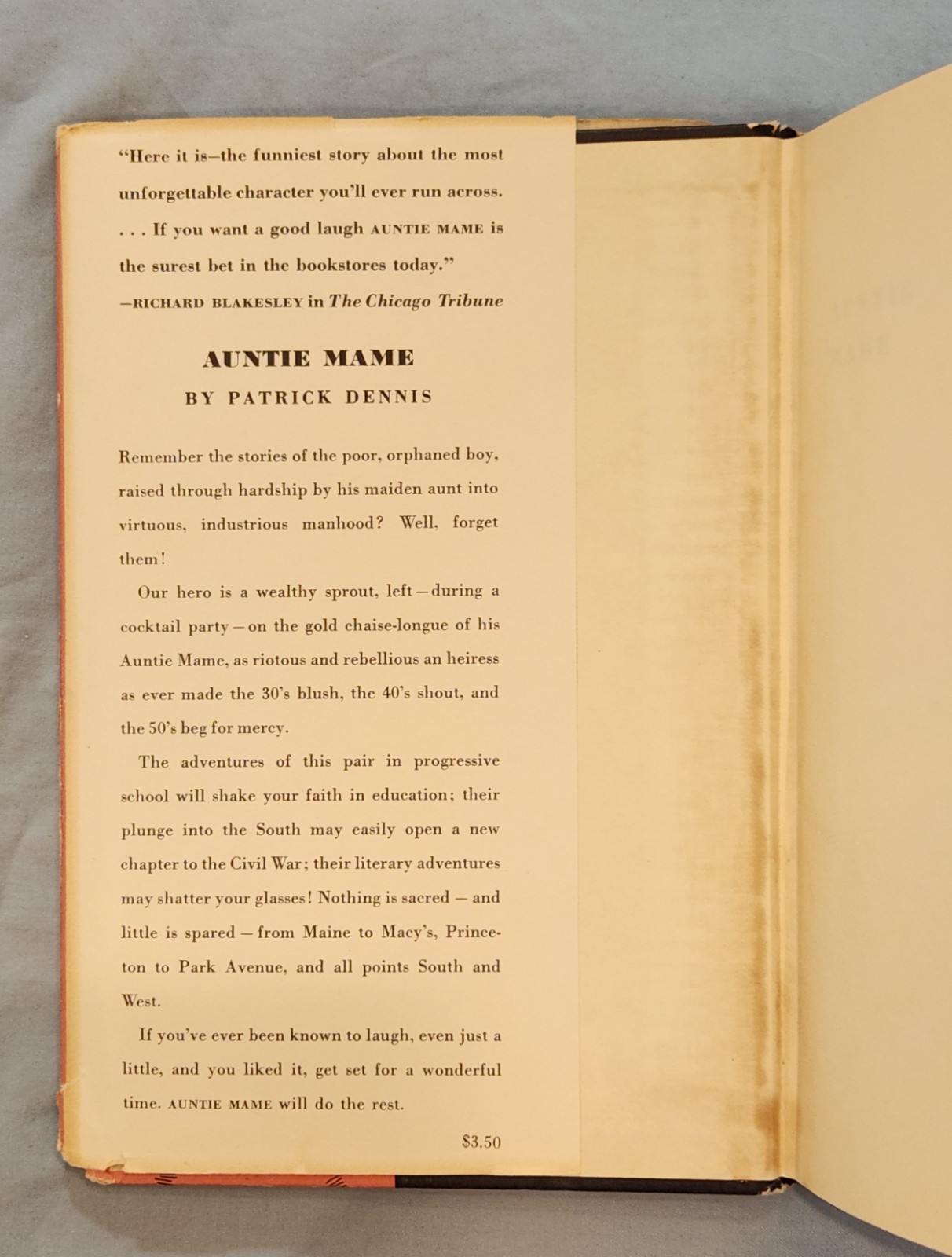 Auntie Mame by Patrick Dennis. 1955 First Edition 12th Print HC/DJ.