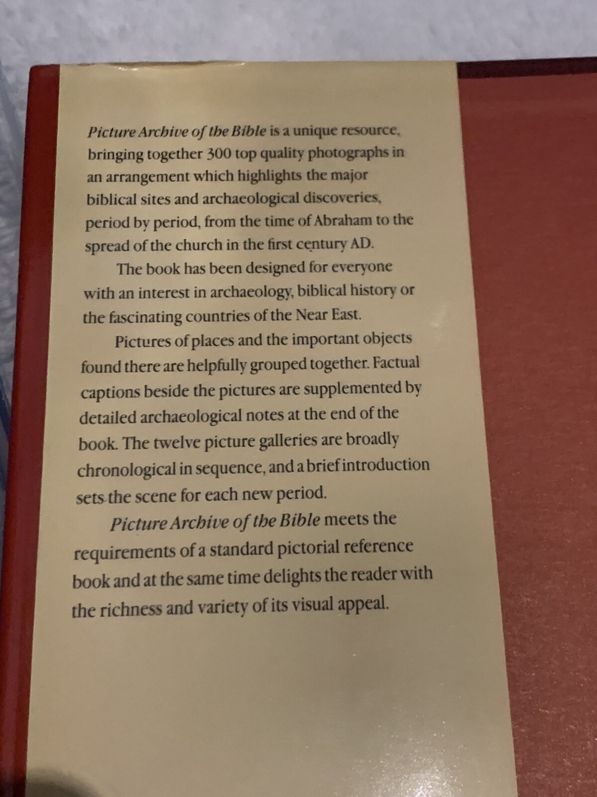 PICTURE ARCHIVE OF THE BIBLE. Hardback by Alan Millard (1987 hardcover)