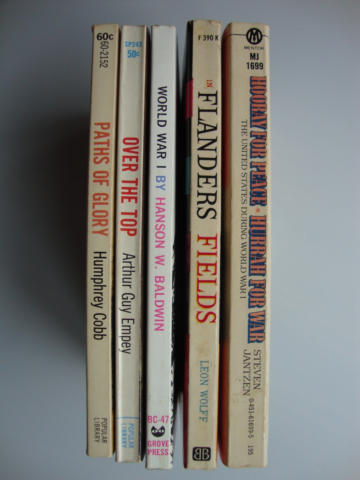5 new WORLD WAR I paperback books PATHS GLORY, FLANDERS, PEACE non-fiction RARE