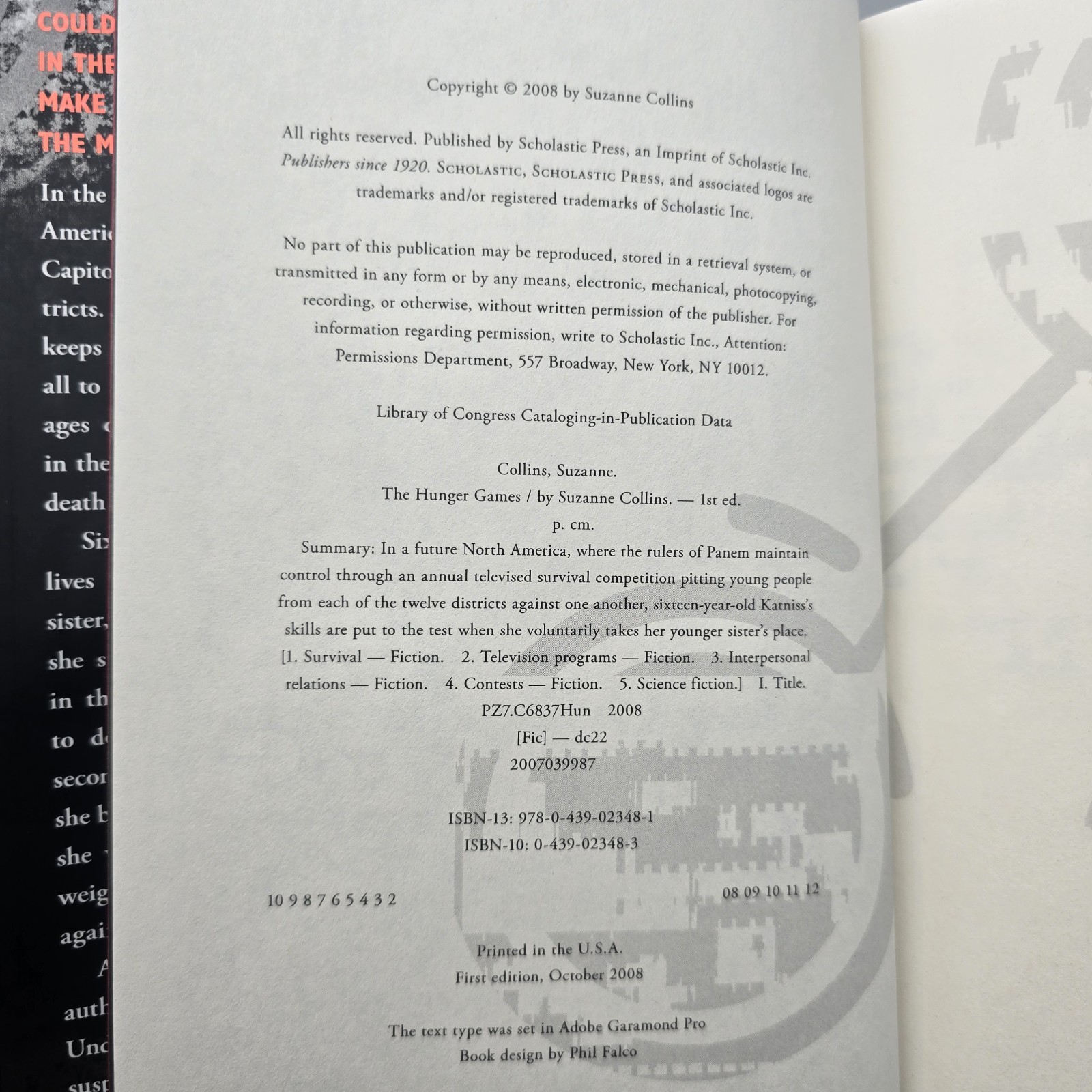 The Hunger Games by Suzanne Collins – 1st Edition – Hardcover Dust Jacket