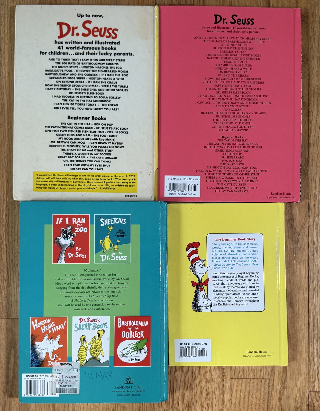 Lot 4 Vintage DR SUESS books McElligot’s Pool Cat’s Quizzer Did I Ever Tell You