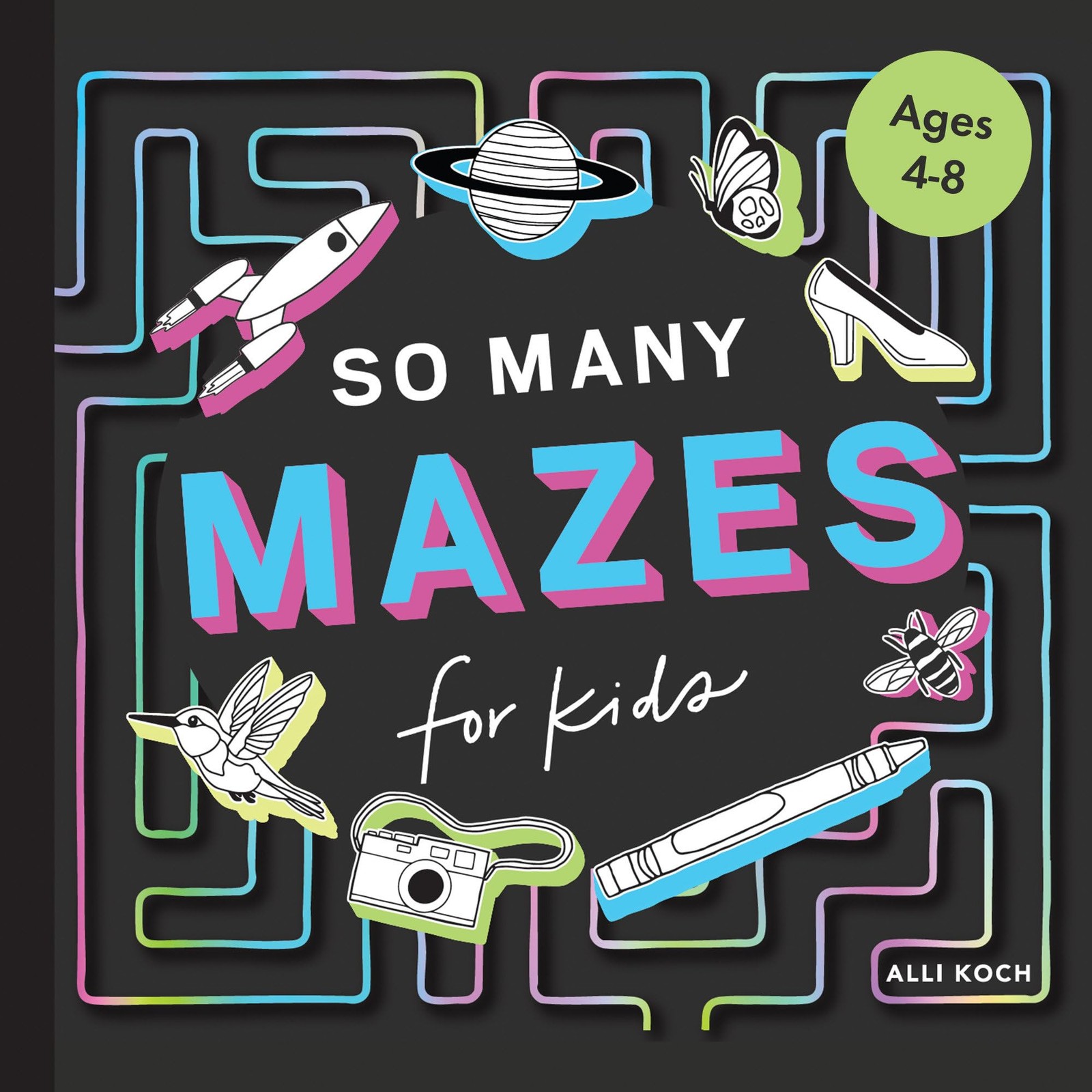 So Many Mazes: 100+ Mazes for Kids Ages 4-8 Black