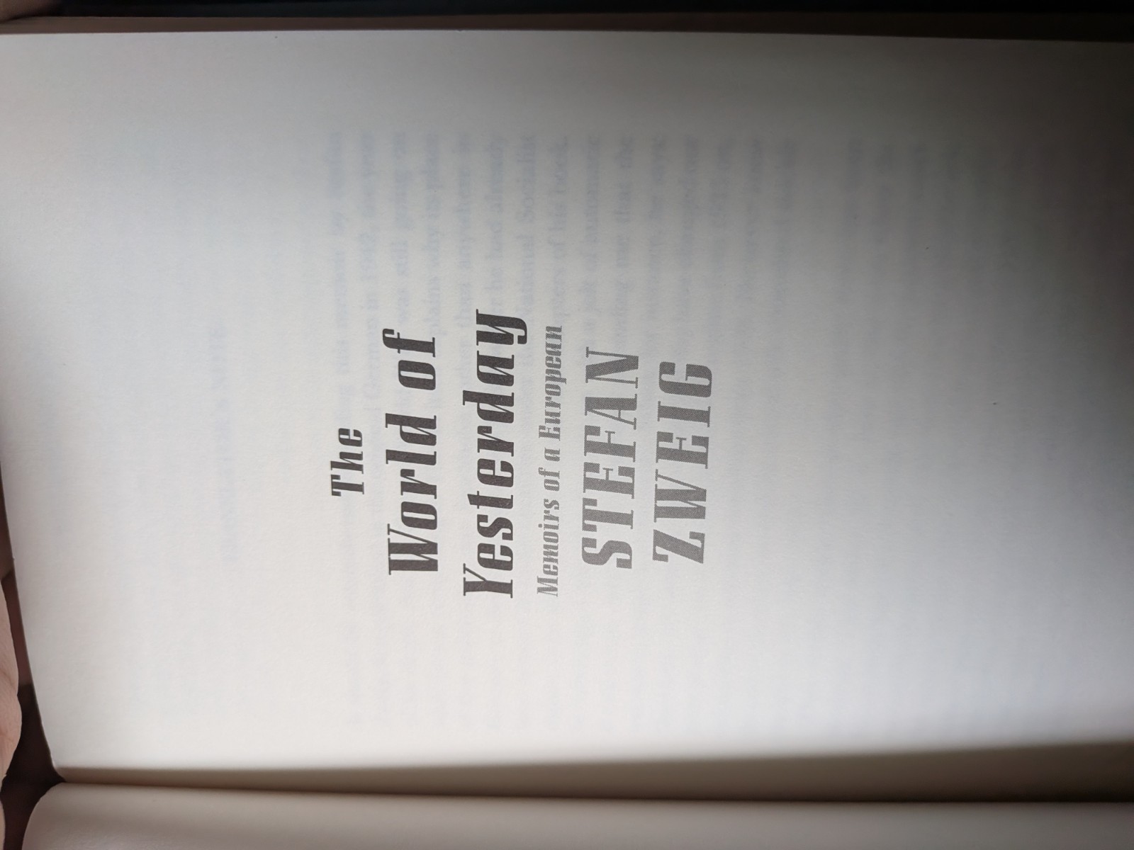 Stefan Zweig, The World of Yesterday: Memoirs of a European (Pushkin, 2014) HB