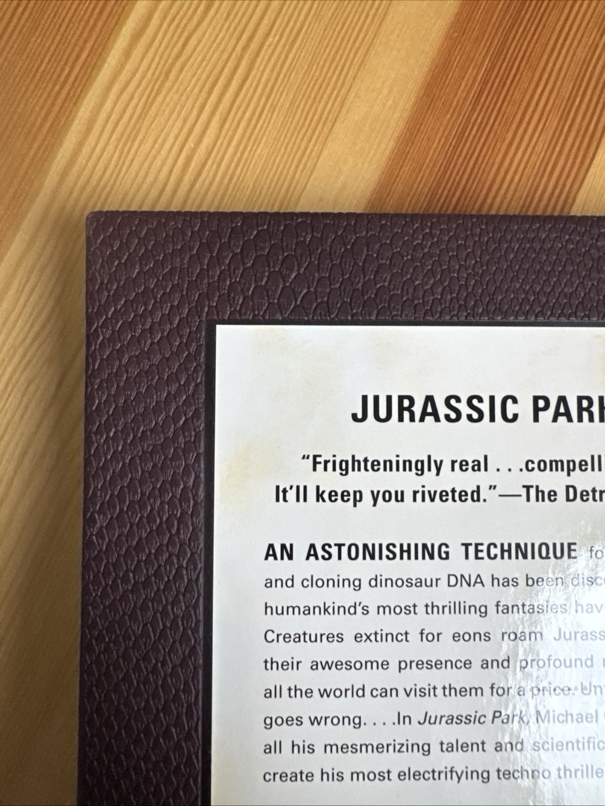 Jurassic Park By Michael Crichton Deluxe Faux Leather Dinosaur Skin Edition New