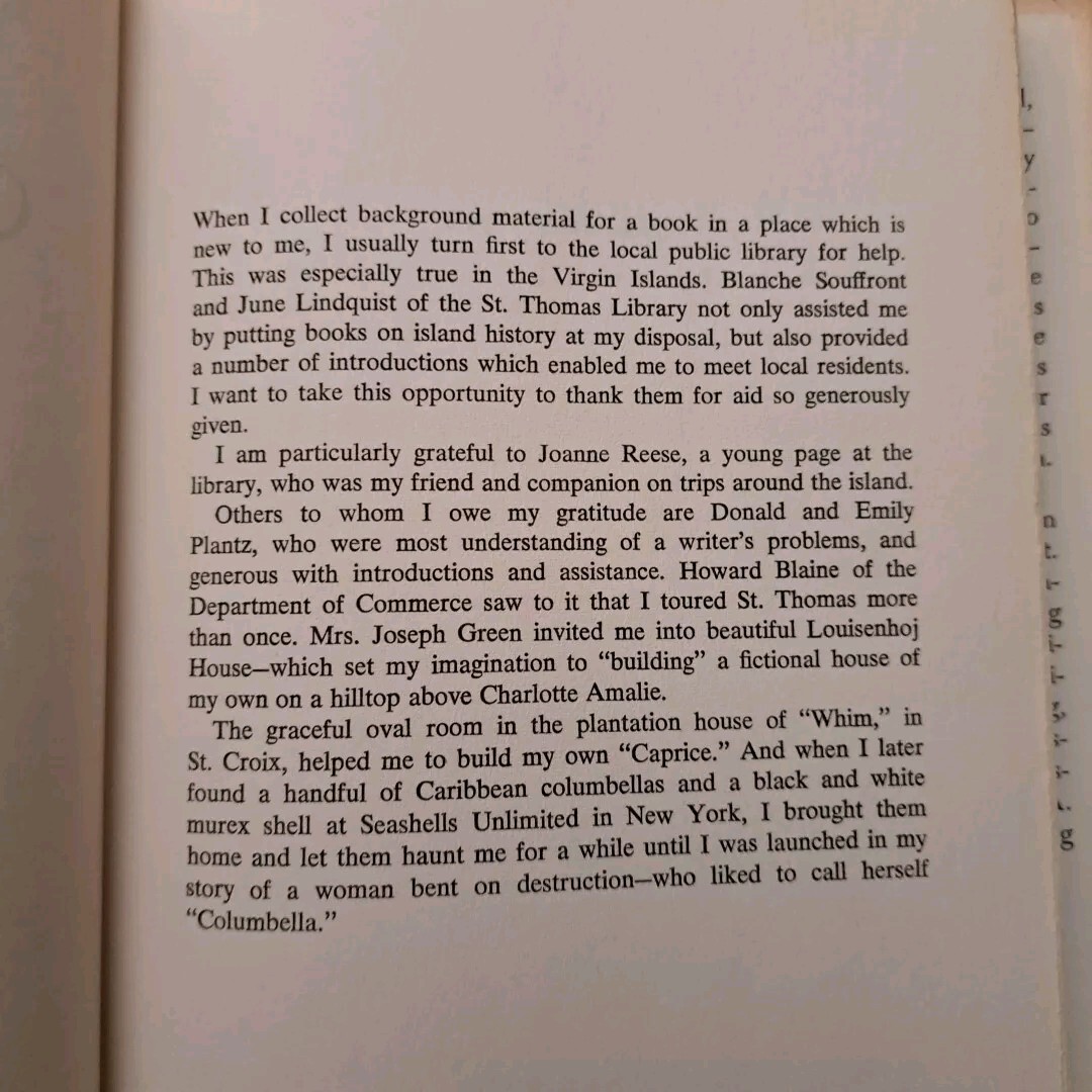 Columbella Phyllis Whitney Doubleday 1966 HC DJ 246 Pages