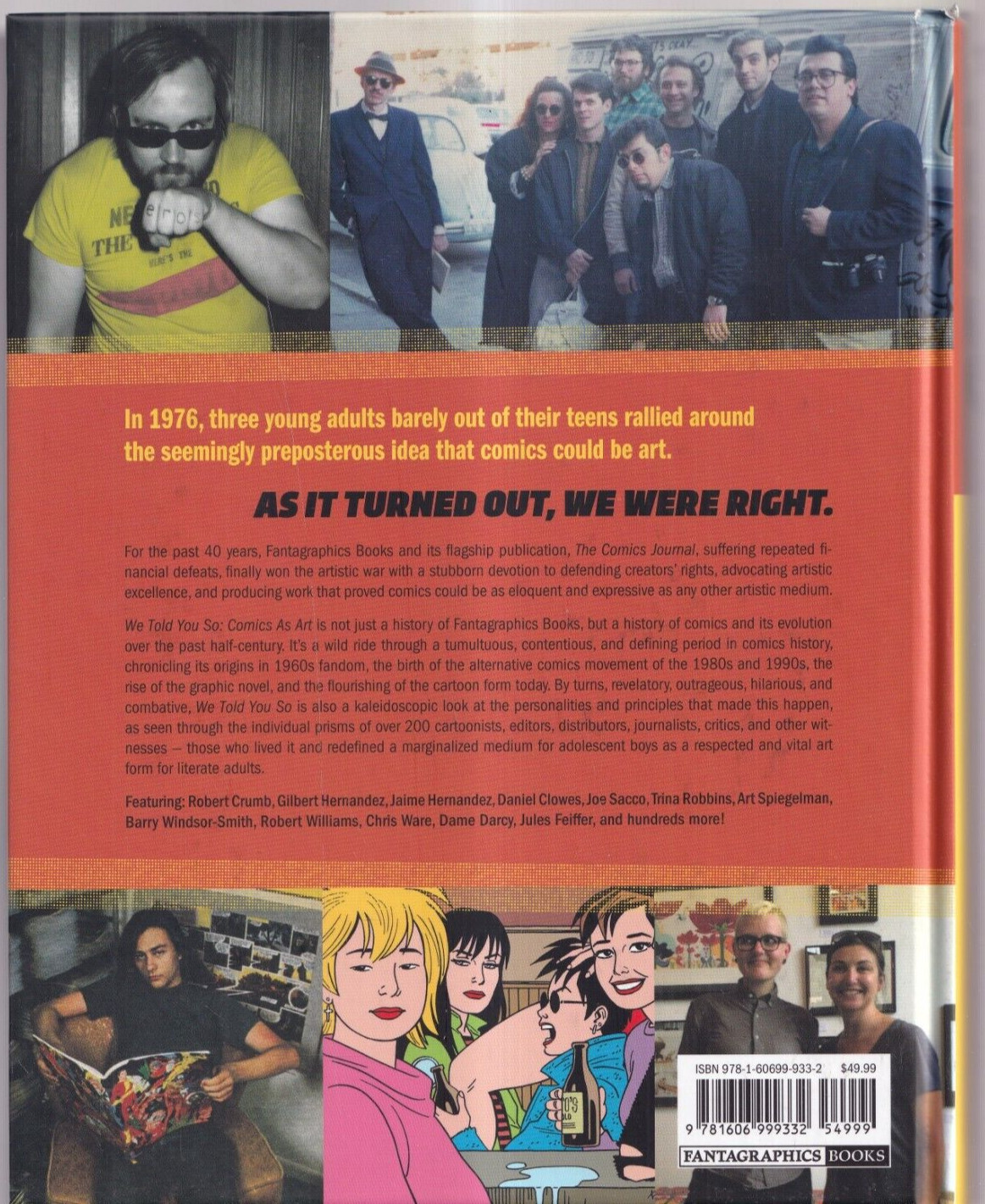 WE TOLD YOU SO: COMICS AS ART By Tom Spurgeon (2016 HC){V6}