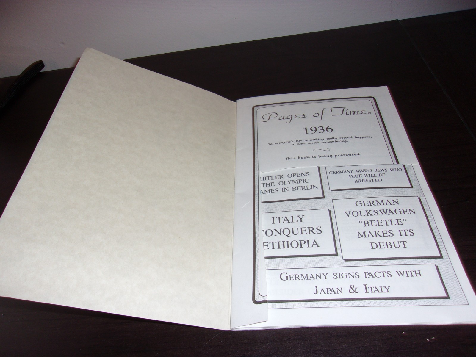 1936 Pages of Time A Nostalgia News Report History Booklet