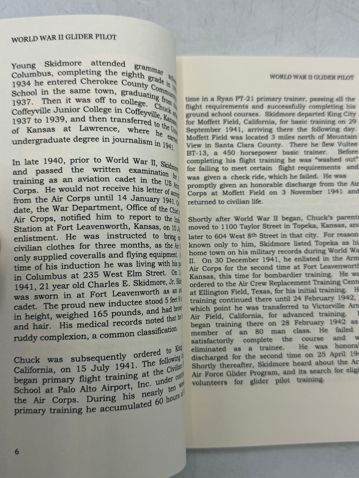 WWII Glider Pilot Michael G. Skidmore 2009 Biography Blurb Military Aviation