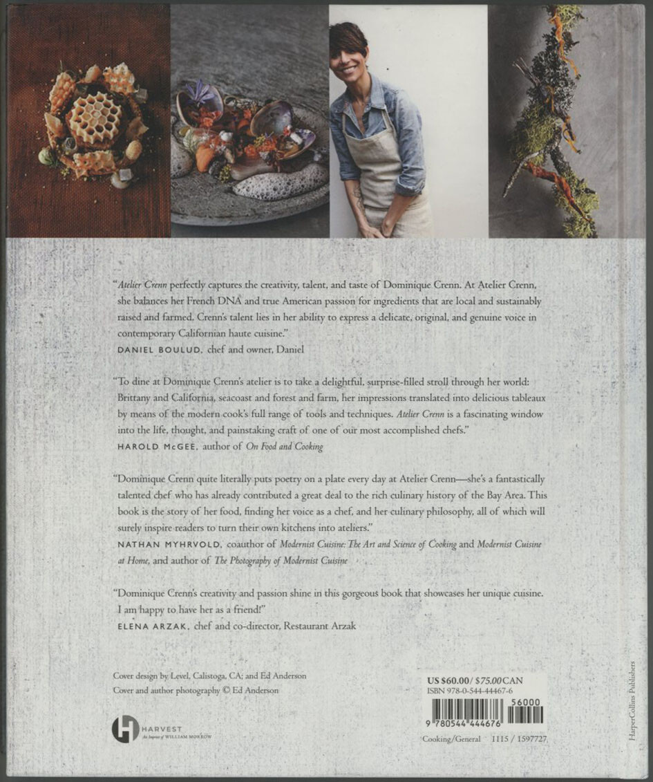 San Francisco Restaurant ATELIER Dominique CRENN Cookbook Three-Star Michelin