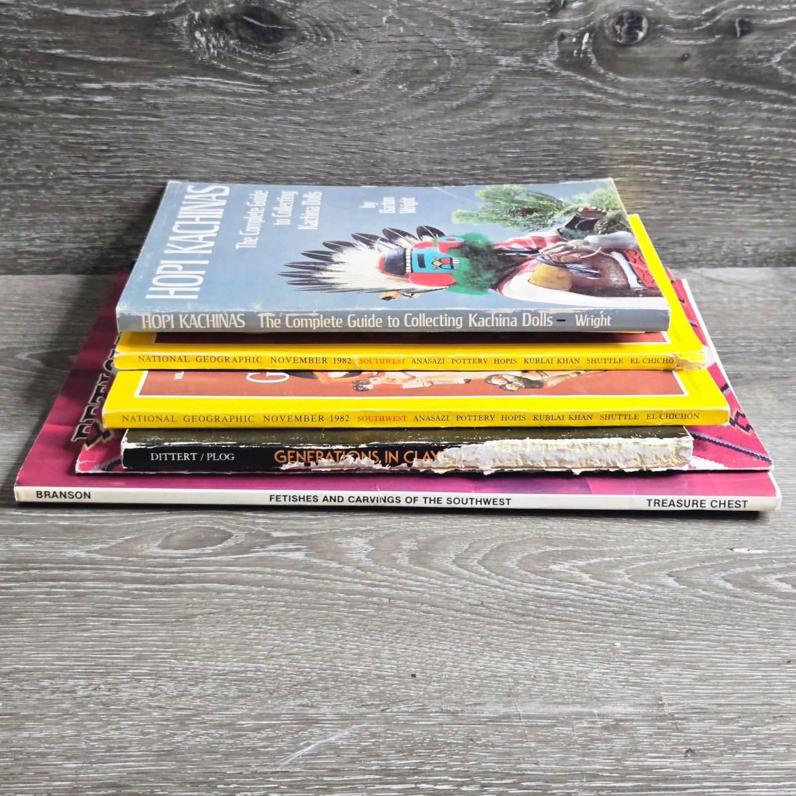 Lot 8 Native American Art Books Hopi Kachinas Zuni Fetishes Navajo Rugs Pottery